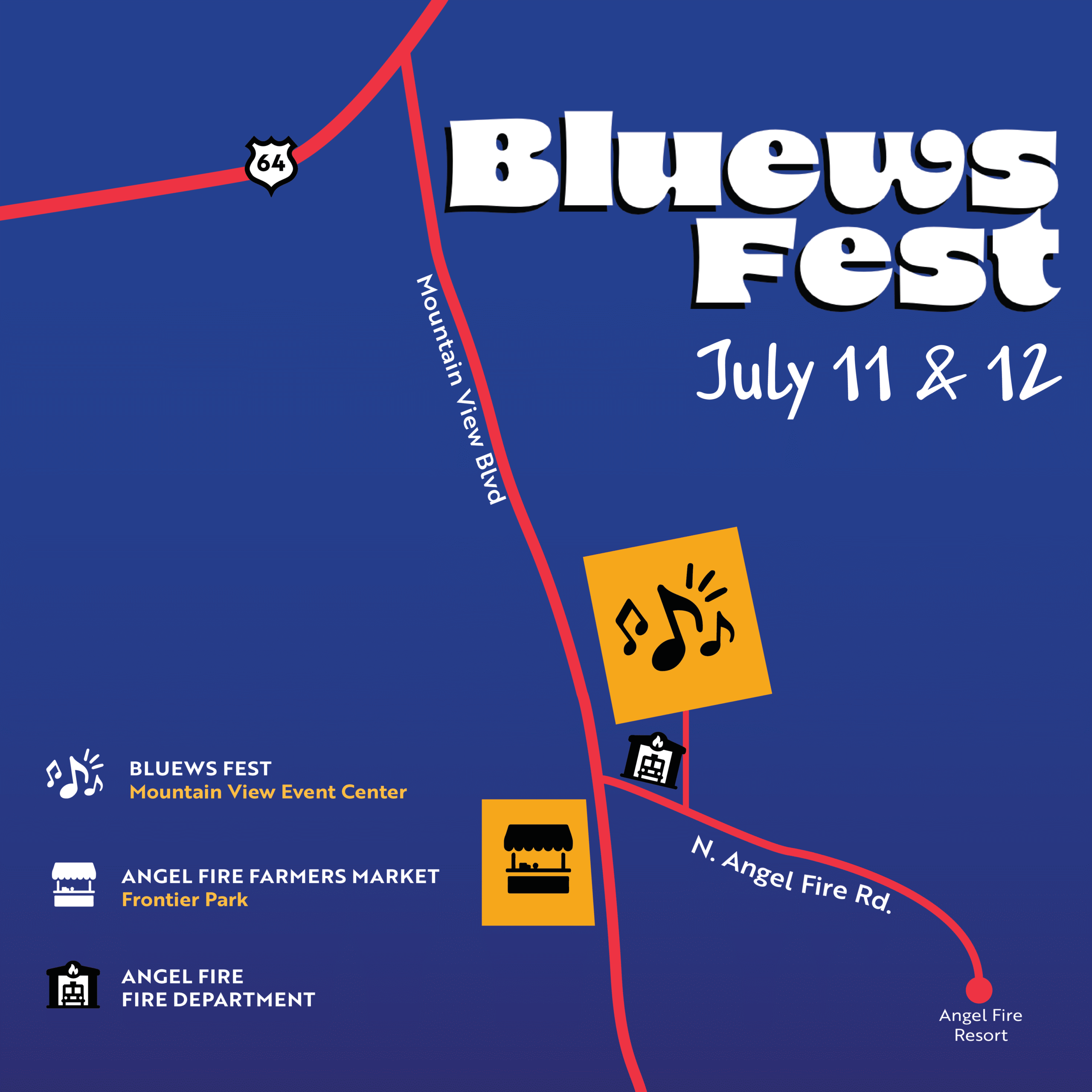 Bluews Fest - Event Map - Visit Angel Fire New Mexico