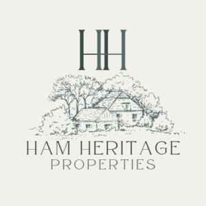 Logo for Ham Heritage Properties: initials HH above a woodland sketch of a house and trees, with the text 'HAM HERITAGE PROPERTIES' underneath.